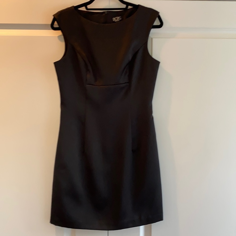 BCBG satin cocktail dress. Cap sleeve